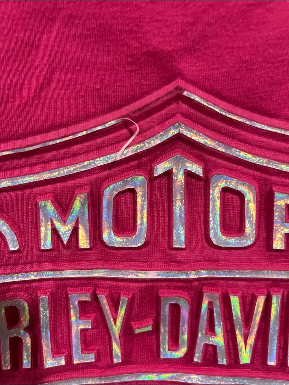 Harley-Davidson Hot Pink Short Sleeve Tee with Raised Logo - Picture 8 of 13